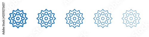 Massage ball icon Symbol collection thin outline set