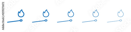 Matches icon Symbol collection thin outline set