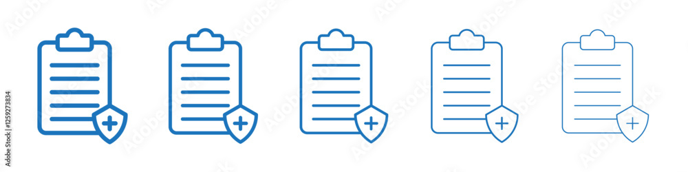 Medical insurance icon Symbol collection thin outline set Medical insurance icon Symbol collection thin outline set