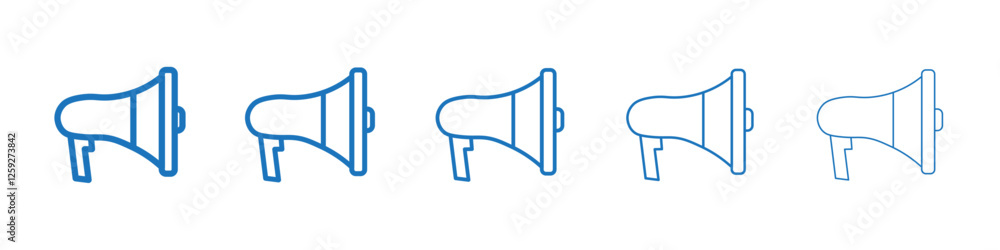 Megaphone icon Symbol collection thin outline set Megaphone icon Symbol collection thin outline set