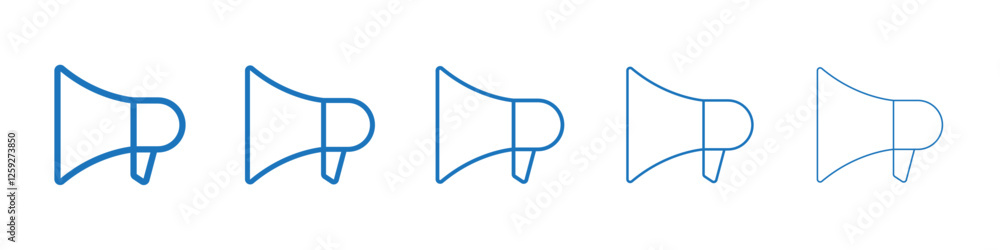 Megaphone icon Symbol collection thin outline set Megaphone icon Symbol collection thin outline set