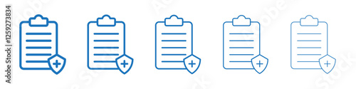 Medical insurance icon Symbol collection thin outline set