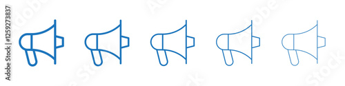 Megaphone icon Symbol collection thin outline set