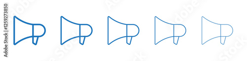 Megaphone icon Symbol collection thin outline set