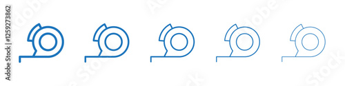 Meter tape icon Symbol collection thin outline set