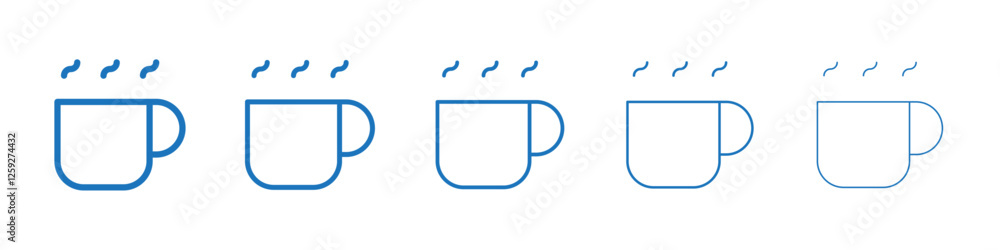 Mug icon Symbol collection thin outline set Mug icon Symbol collection thin outline set