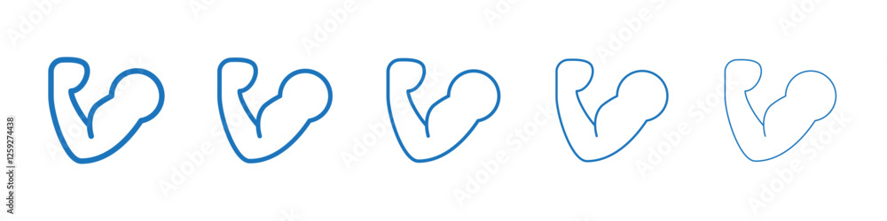 Muscle icon Symbol collection thin outline set Muscle icon Symbol collection thin outline set