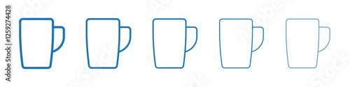 Mug icon Symbol collection thin outline set