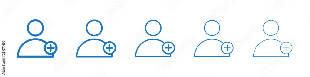 New account icon Symbol collection thin outline set New account icon Symbol collection thin outline set