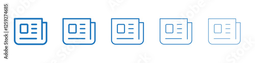 Newspaper icon Symbol collection thin outline set