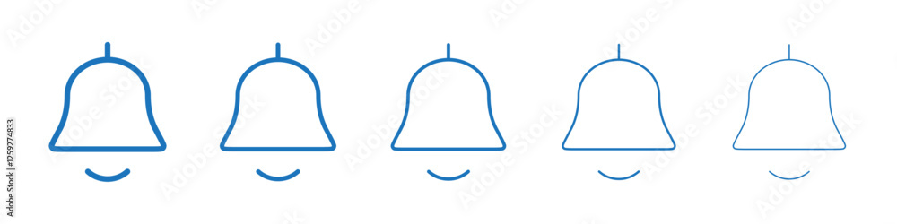 Notification bell icon Symbol collection thin outline set Notification bell icon Symbol collection thin outline set
