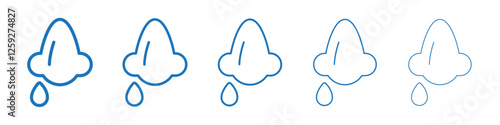 Nose icon Symbol collection thin outline set