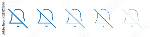 Notification off icon Symbol collection thin outline set