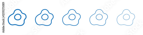Omelet icon Symbol collection thin outline set