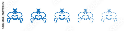 Pelvic area icon Symbol collection thin outline set