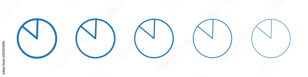 Pie chart icon Symbol collection thin outline set Pie chart icon Symbol collection thin outline set