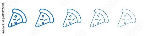 Pizza icon Symbol collection thin outline set