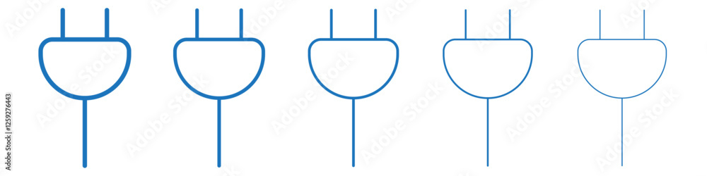 Plug icon Symbol collection thin outline set Plug icon Symbol collection thin outline set