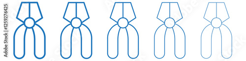 Pliers icon Symbol collection thin outline set