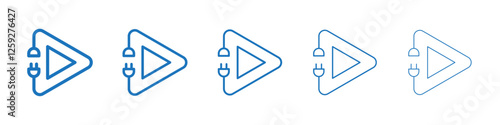Plug and play icon Symbol collection thin outline set