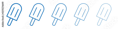 Popsicle icon Symbol collection thin outline set