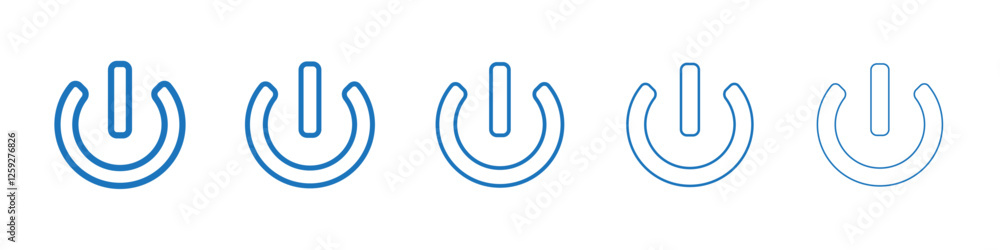 Power icon Symbol collection thin outline set Power icon Symbol collection thin outline set