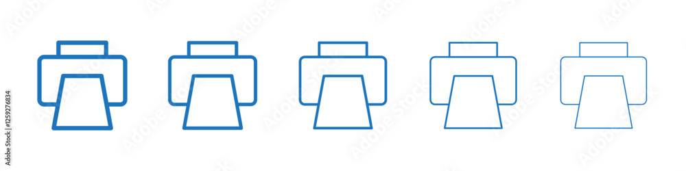 Print button icon Symbol collection thin outline set Print button icon Symbol collection thin outline set