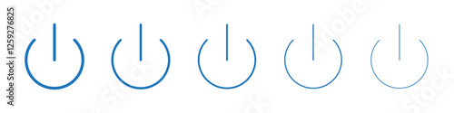Power button icon Symbol collection thin outline set
