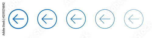 Previous icon Symbol collection thin outline set