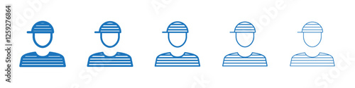 Prisoner icon Symbol collection thin outline set