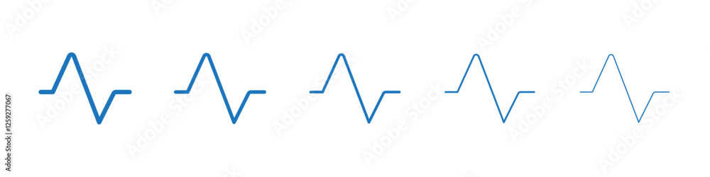 Pulse icon Symbol collection thin outline set Pulse icon Symbol collection thin outline set