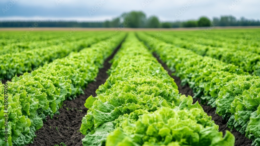84.A rural landscape of cultivated lettuce fields under a brooding sky, the atmosphere heavy with the anticipation of summer rain. 84.A rural landscape of cultivated lettuce fields under a brooding sky, the atmosphere heavy with the anticipation of summer rain.