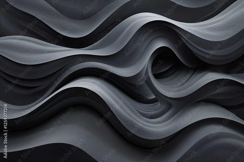 Trendy Wavy Graphic Background with Textured Charcoal Design Trendy Wavy Graphic Background with Textured Charcoal Design