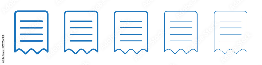 Receipt icon Symbol collection thin outline set Receipt icon Symbol collection thin outline set
