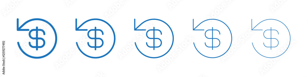Refund icon Symbol collection thin outline set Refund icon Symbol collection thin outline set
