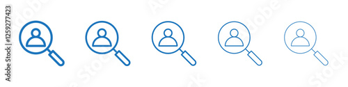 Recruitment icon Symbol collection thin outline set