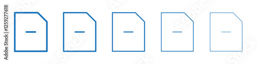 Remove document icon Symbol collection thin outline set