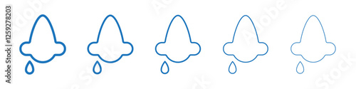 Runny nose icon Symbol collection thin outline set