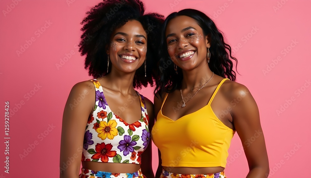 A beautiful photo of happy smiling friends having fun at the street carnival in Brazil, Salvador Bahia, Recife A beautiful photo of happy smiling friends having fun at the street carnival in Brazil, Salvador Bahia, Recife