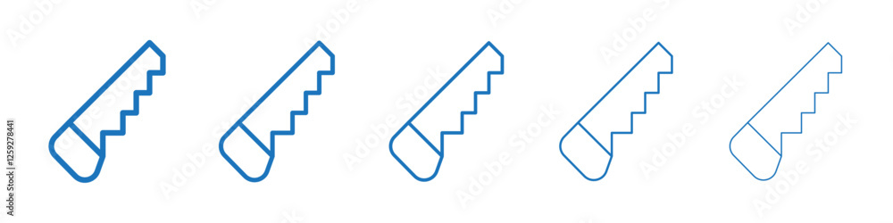 Saw icon Symbol collection thin outline set Saw icon Symbol collection thin outline set
