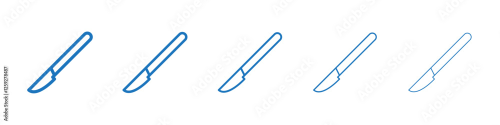 Scalpel icon Symbol collection thin outline set Scalpel icon Symbol collection thin outline set