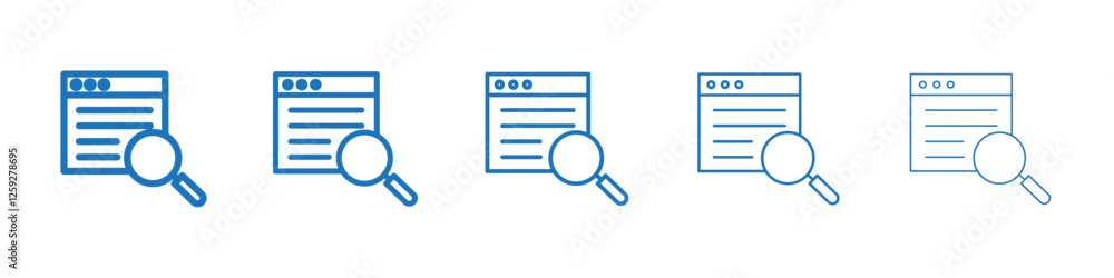 Search online icon Symbol collection thin outline set Search online icon Symbol collection thin outline set