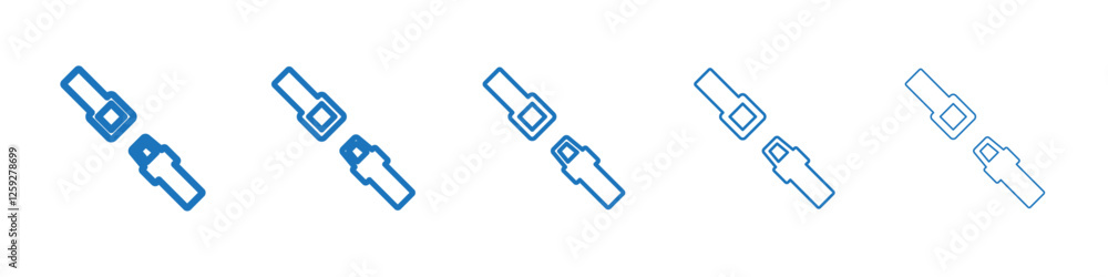 Seat Belt icon Symbol collection thin outline set Seat Belt icon Symbol collection thin outline set