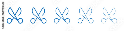 Scissor icon Symbol collection thin outline set
