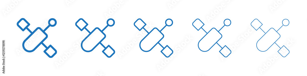 Setellite icon Symbol collection thin outline set Setellite icon Symbol collection thin outline set