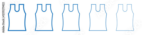Sleeveless shirt icon Symbol collection thin outline set