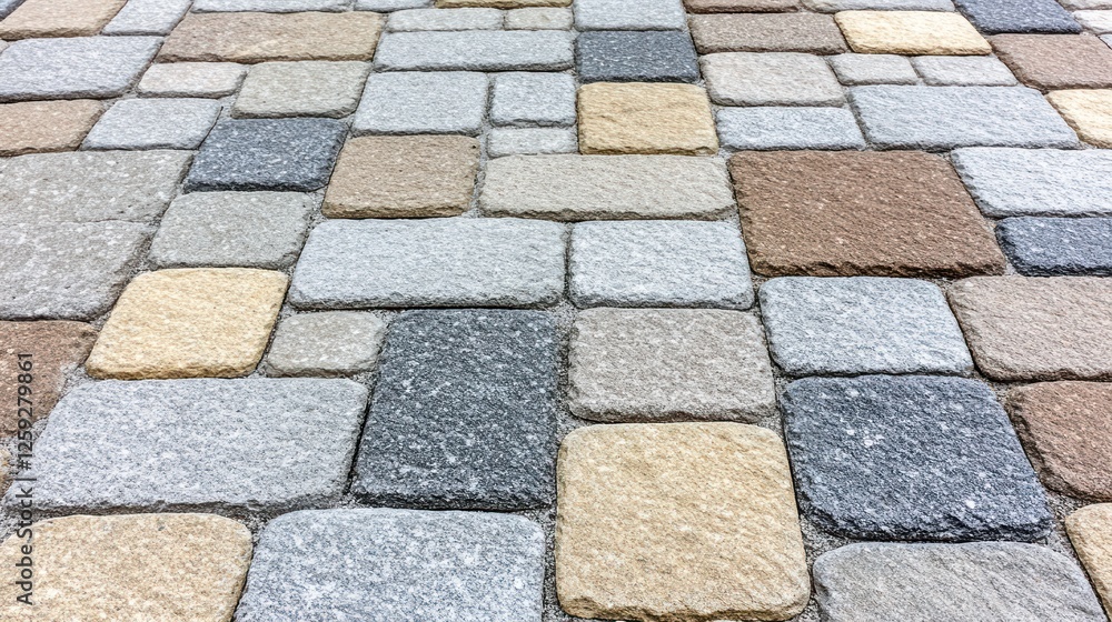 Fototapeta premium Close-up View of Textured Paving Stones in Urban Setting
