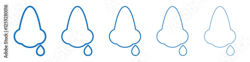 Stuffy nose icon Symbol collection thin outline set