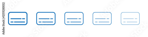 Subtitles icon Symbol collection thin outline set