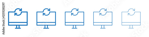 System update icon Symbol collection thin outline set